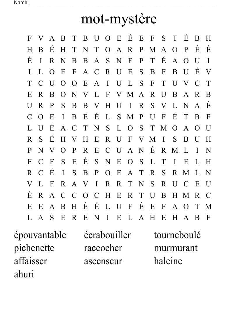 mot-mystère Word Search