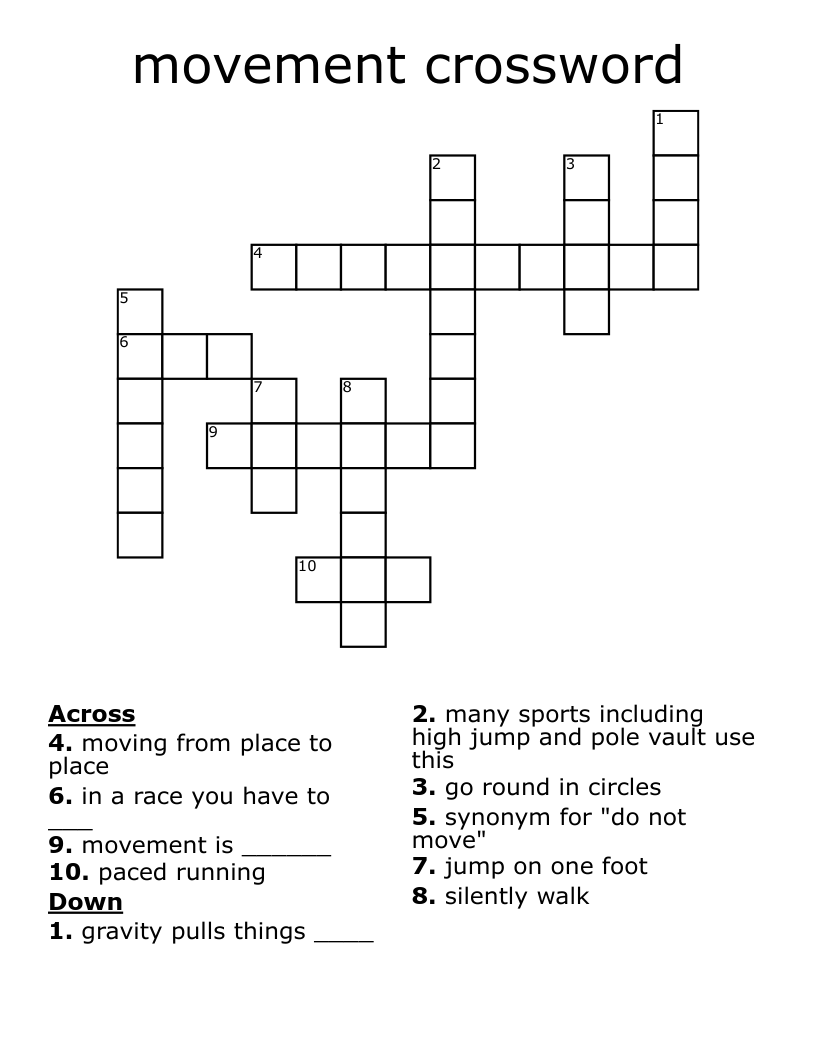 movement crossword
