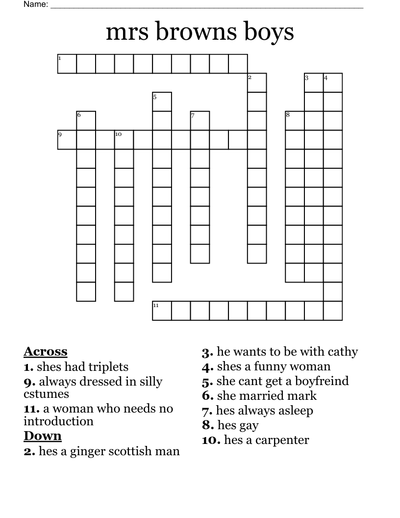 mrs browns boys Crossword