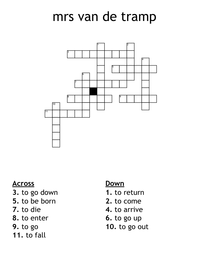 mrs van de tramp Crossword