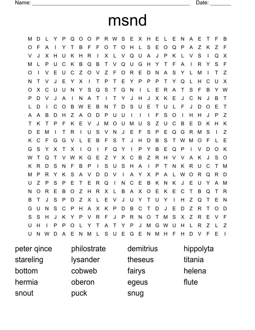 msnd Word Search