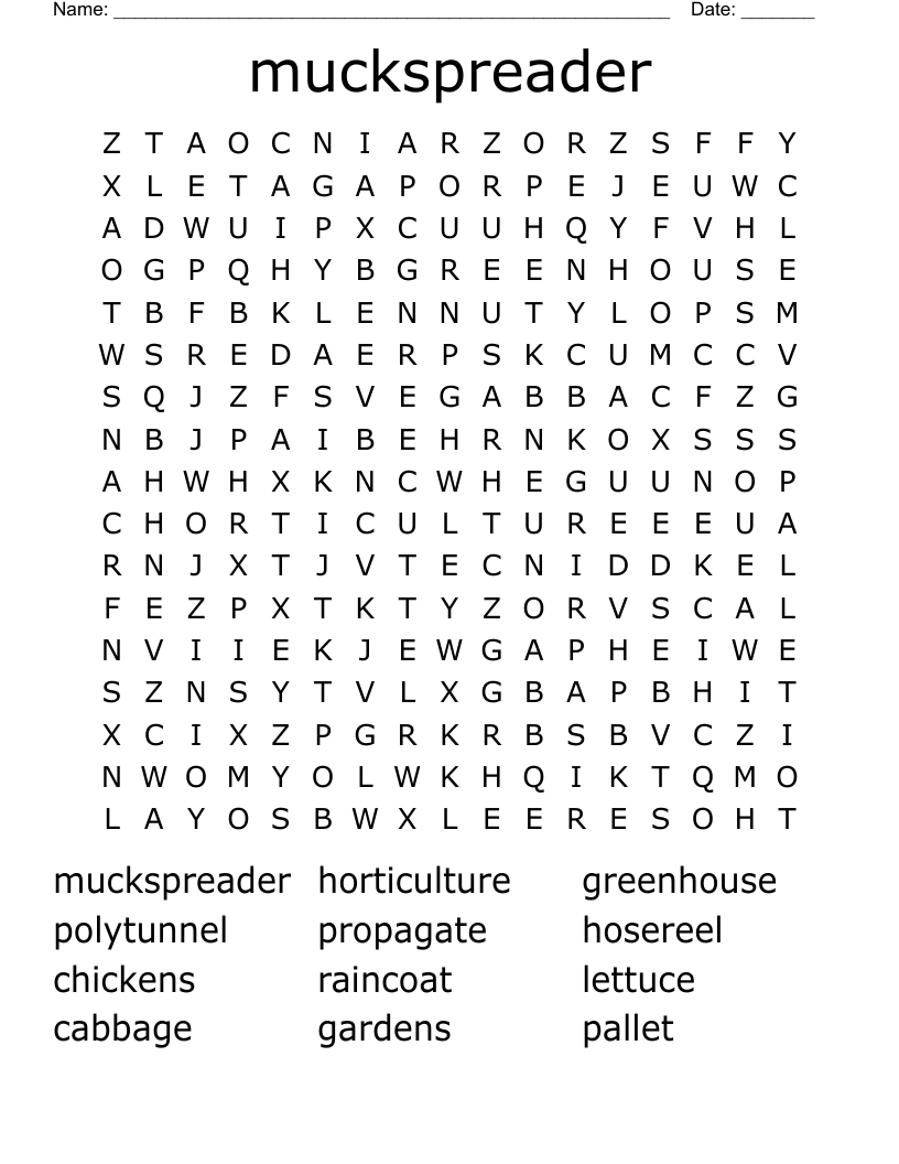 muckspreader Word Search