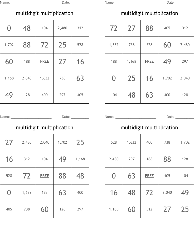 multidigit multiplication