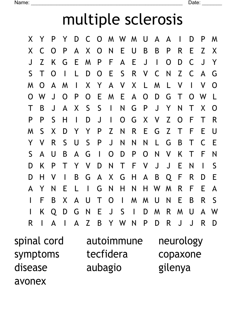 multiple sclerosis  Word Search