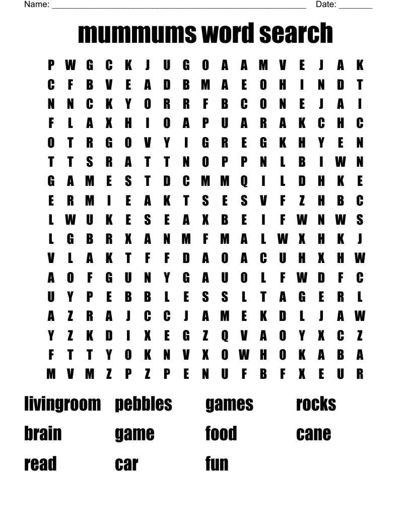 mummums word search