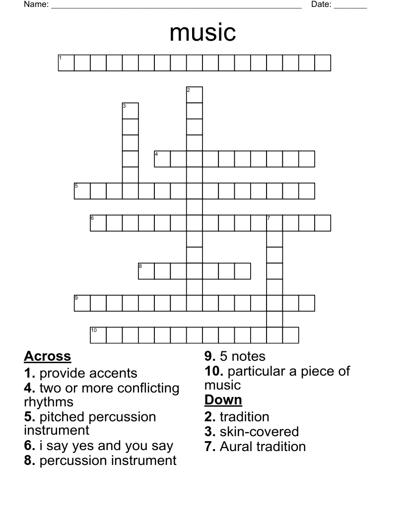 music Crossword