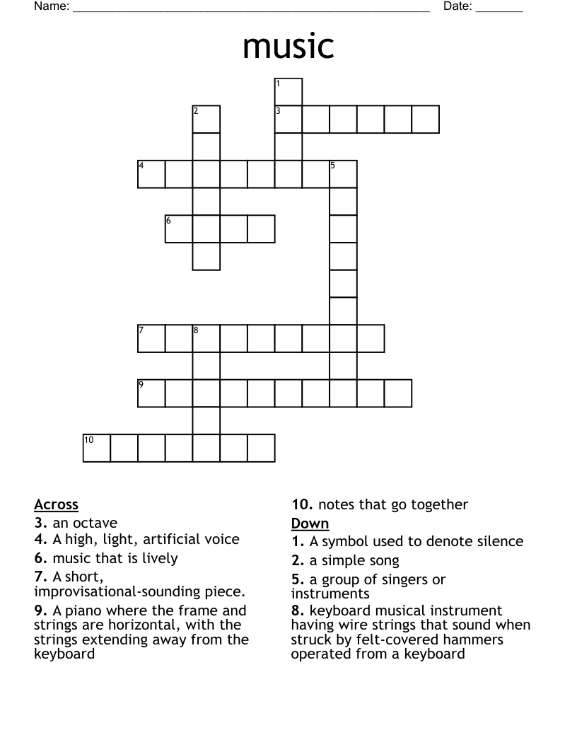 music  Crossword