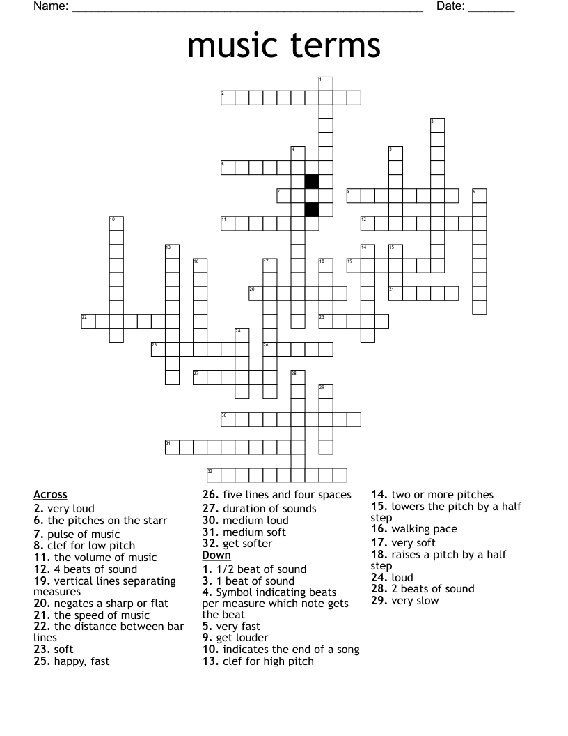music terms Crossword
