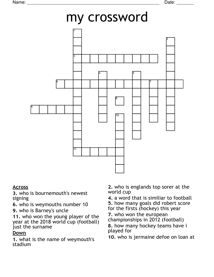 my crossword