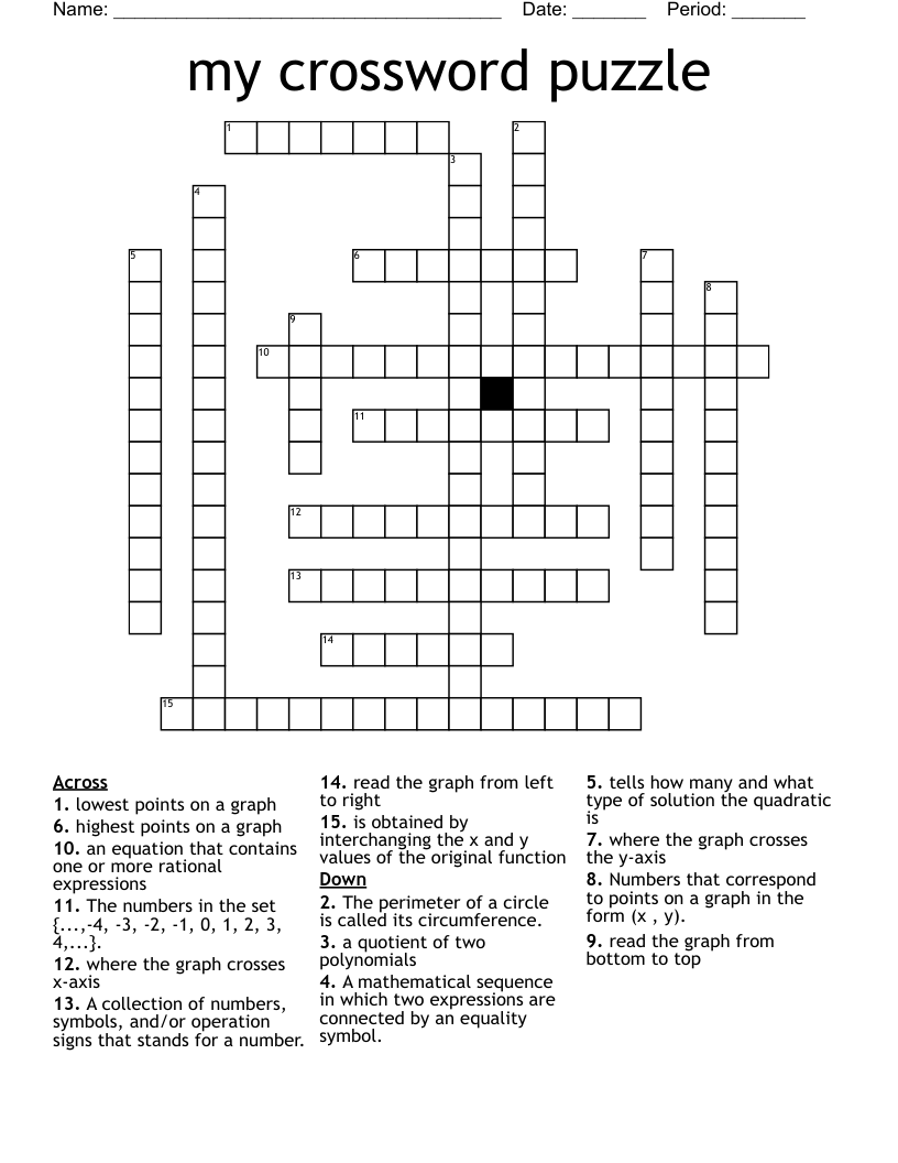 my crossword puzzle