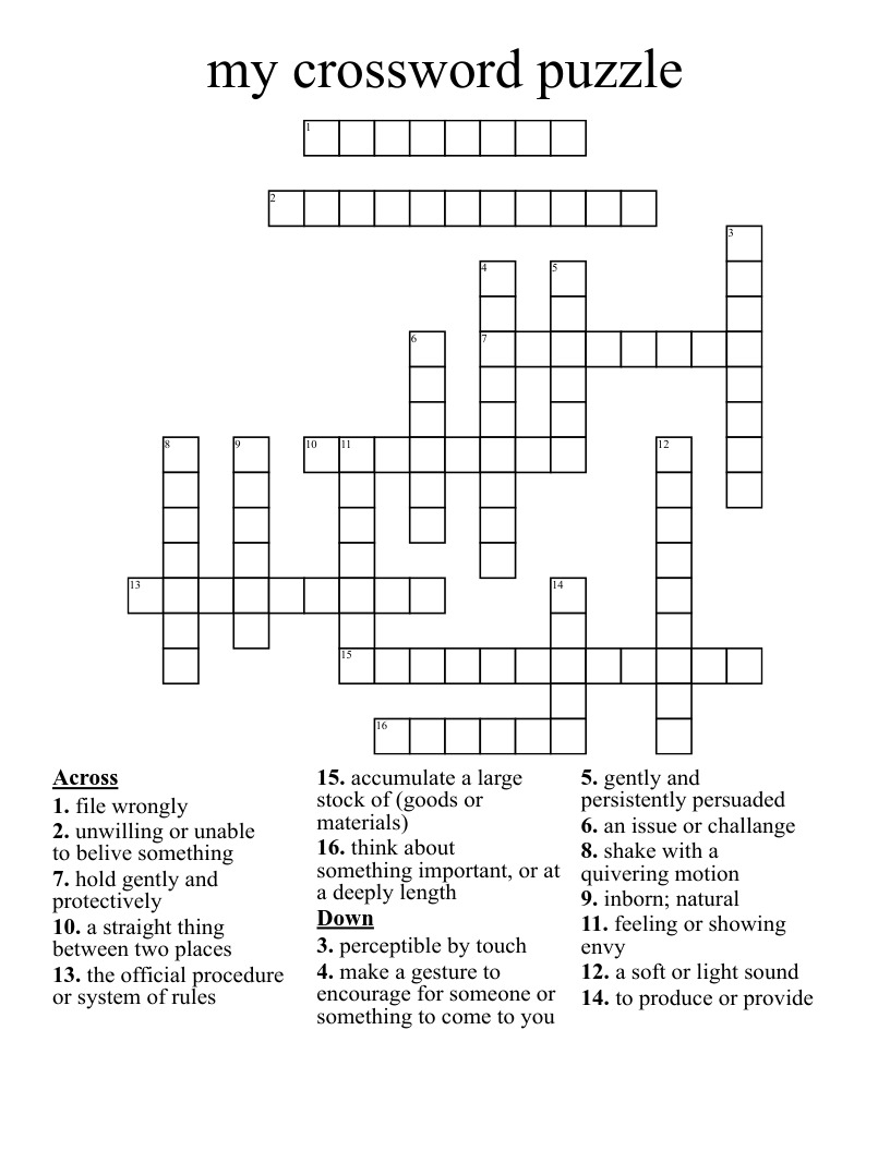 my crossword puzzle
