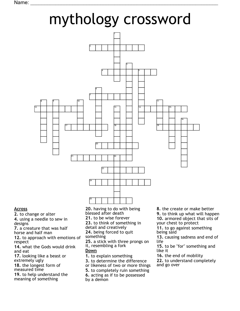 mythology crossword
