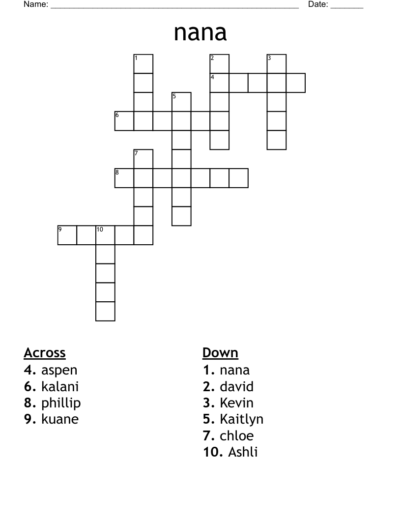 nana Crossword
