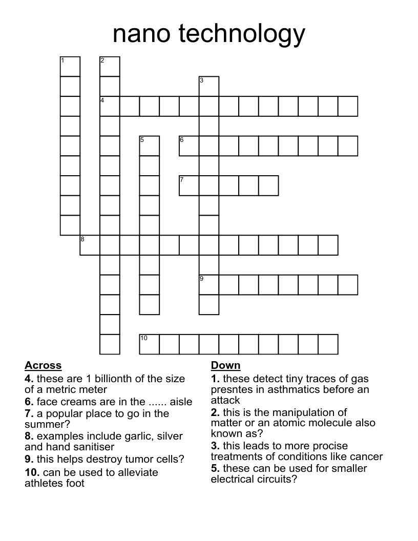 nano technology Crossword