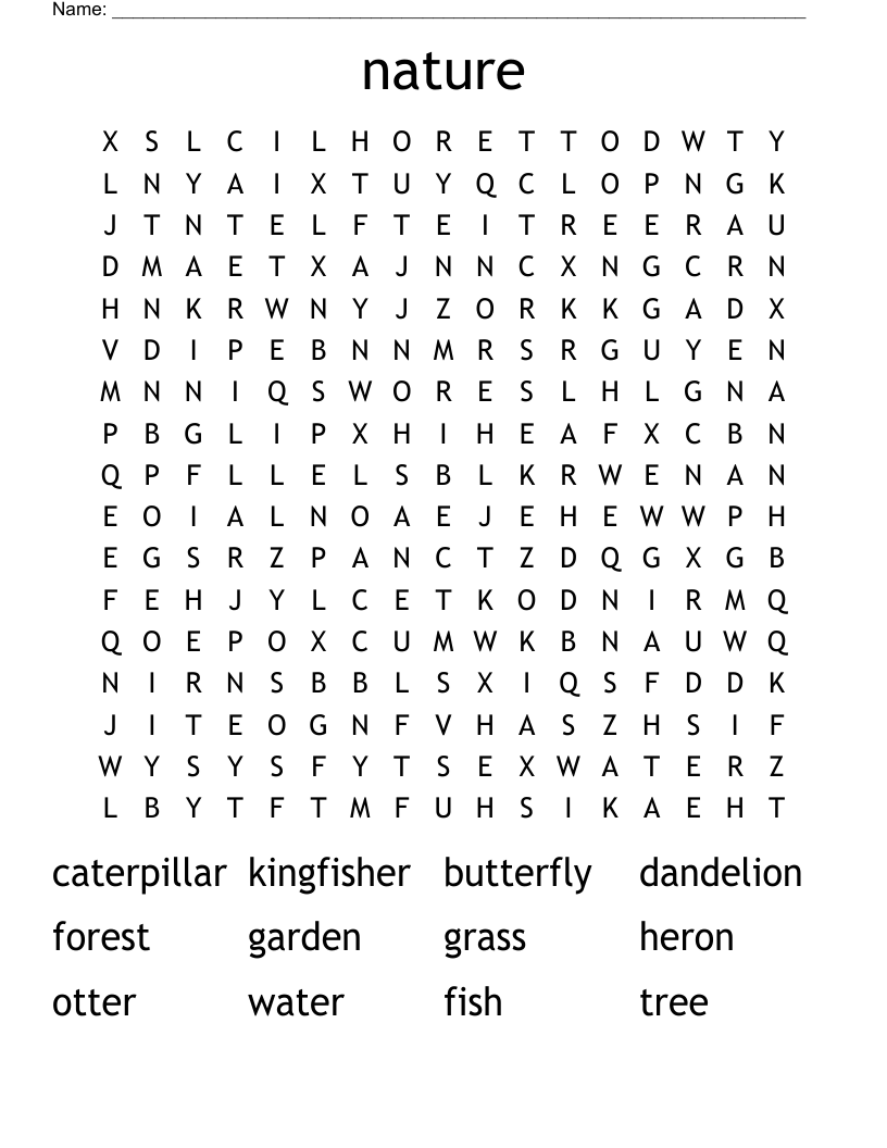nature Word Search