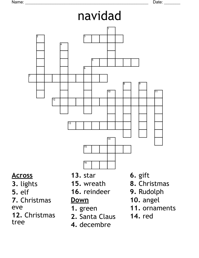 navidad Crossword