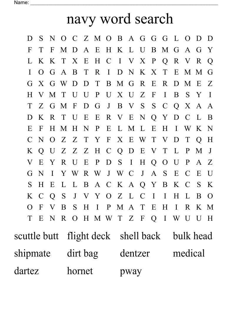 navy word search