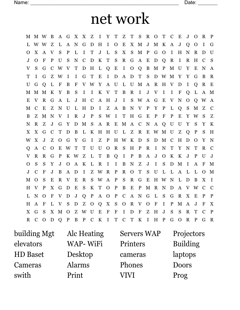 net work Word Search