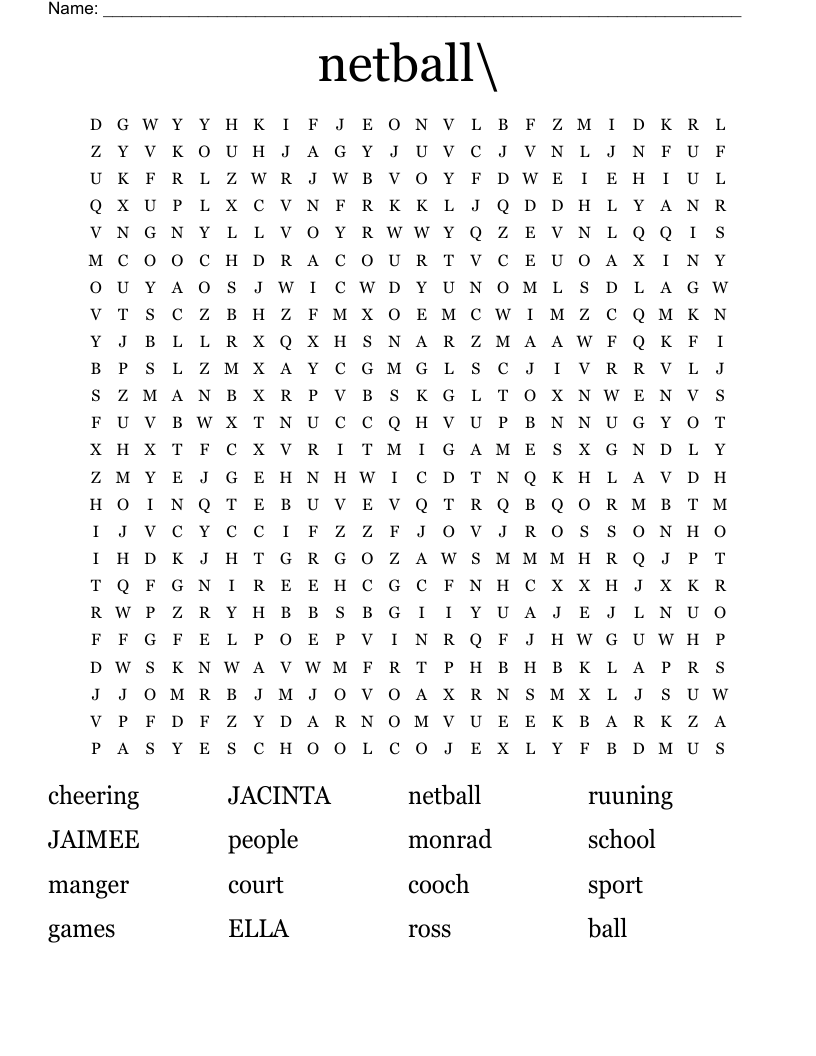 netball\ Word Search
