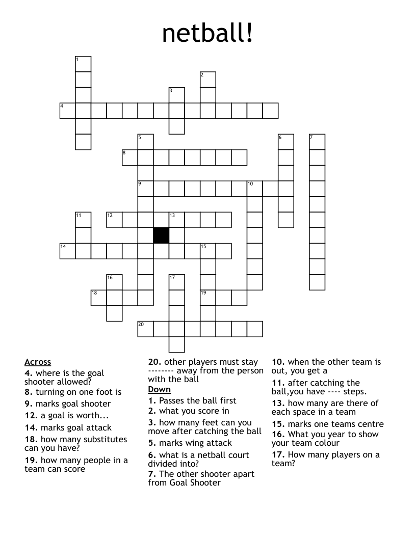 netball! Crossword