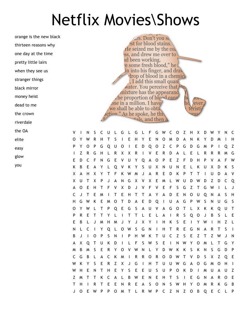 Netflix Movies\Shows Word Search