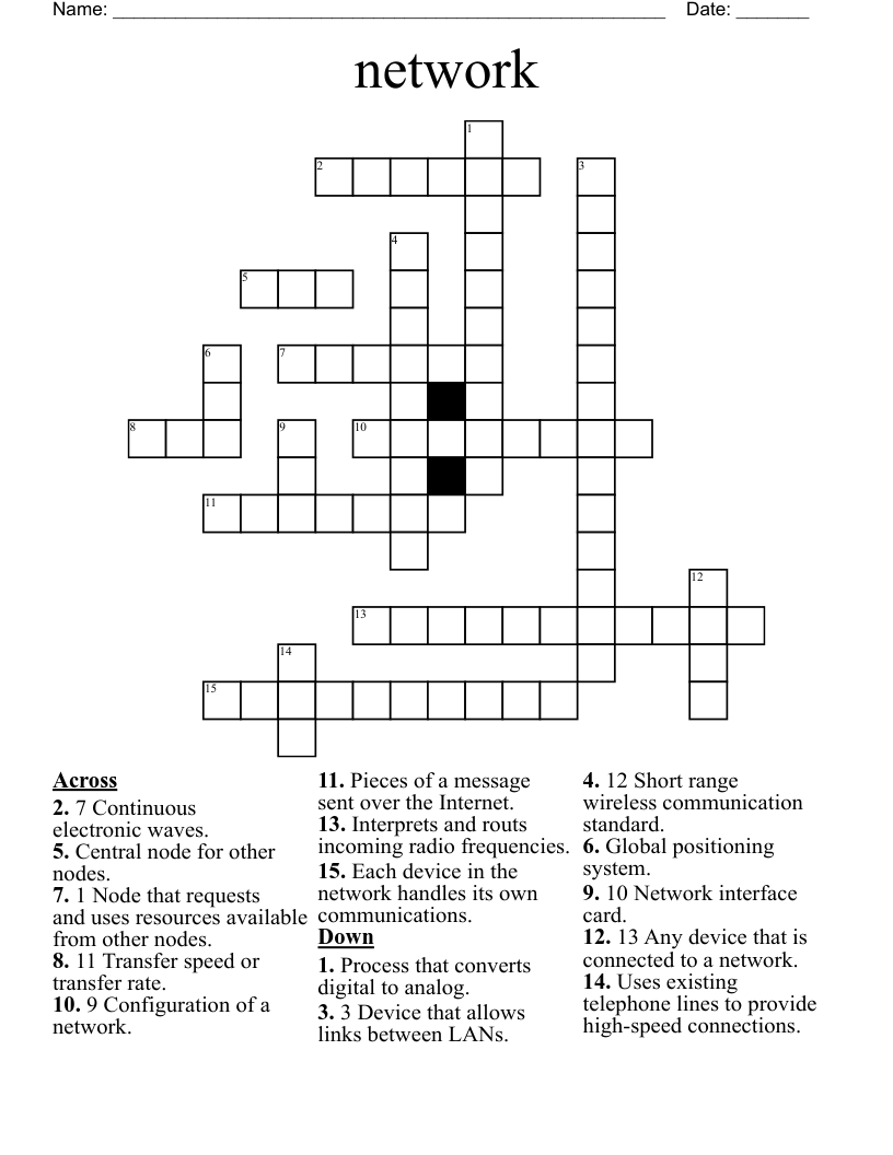 network Crossword