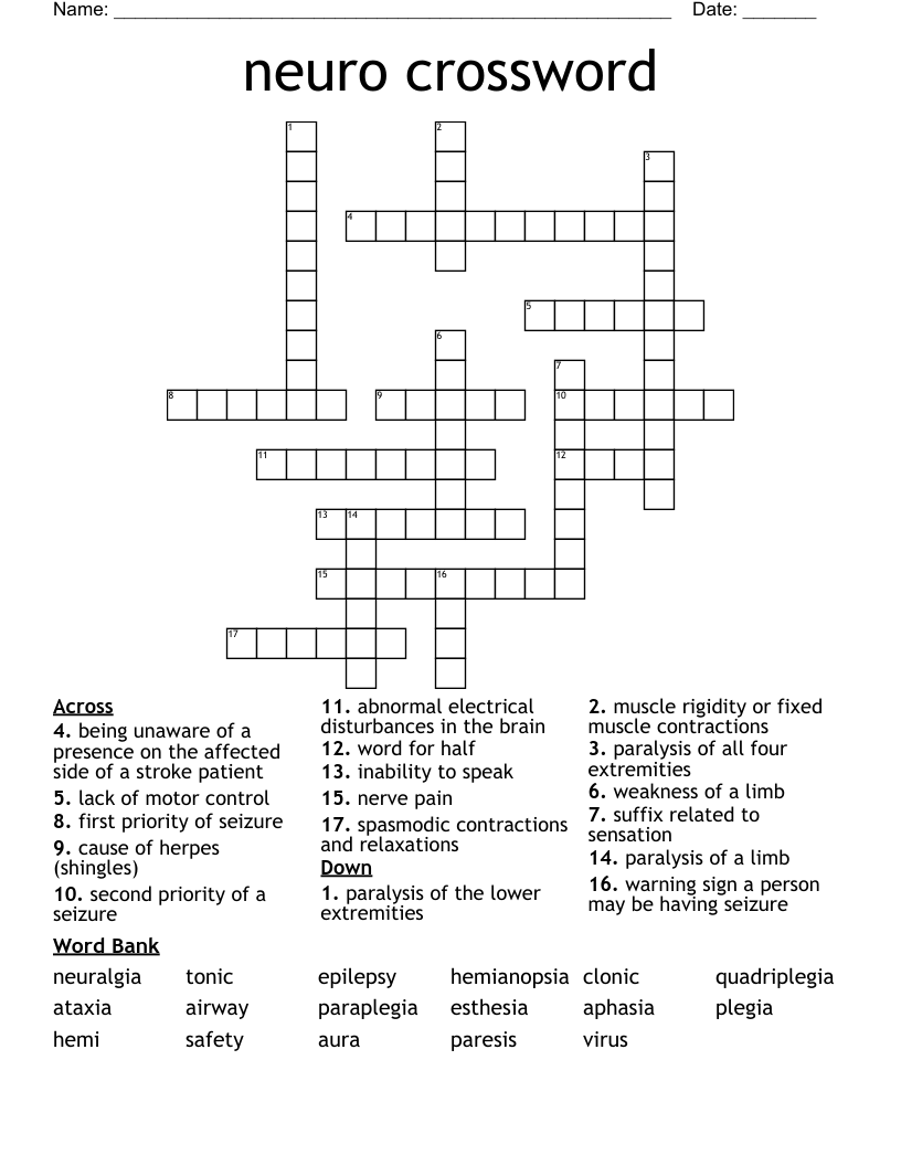 neuro crossword