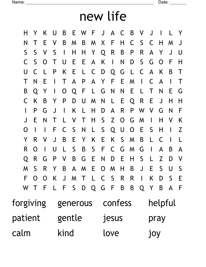 new life Word Search