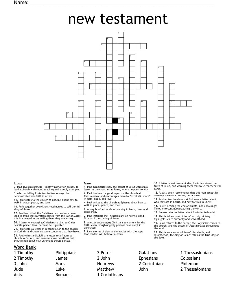 new testament Crossword