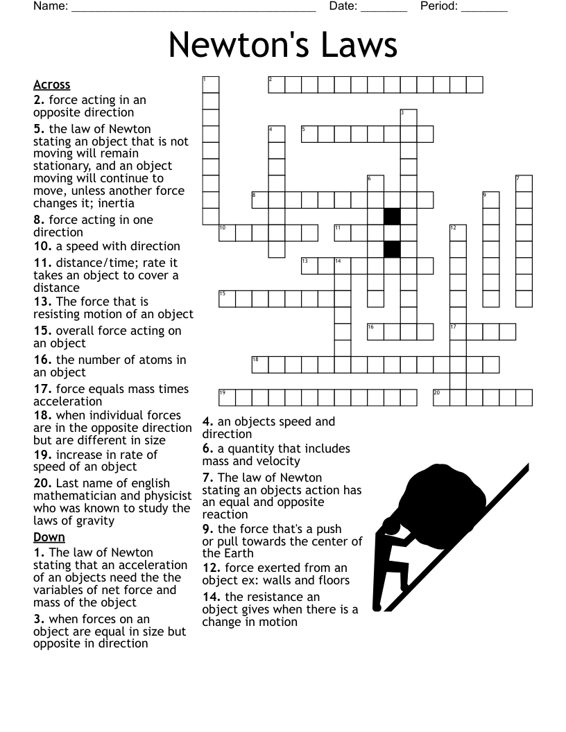 Newton's Laws  Crossword