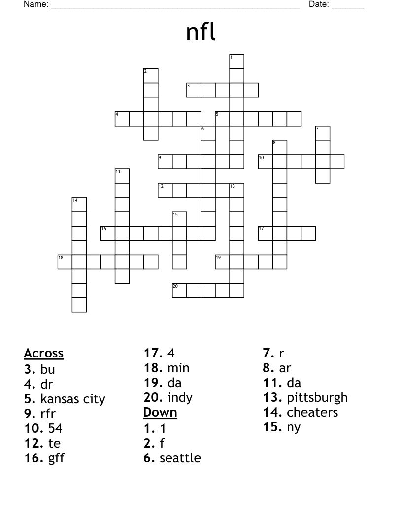nfl Crossword