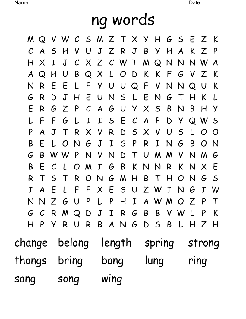 ng words Word Search