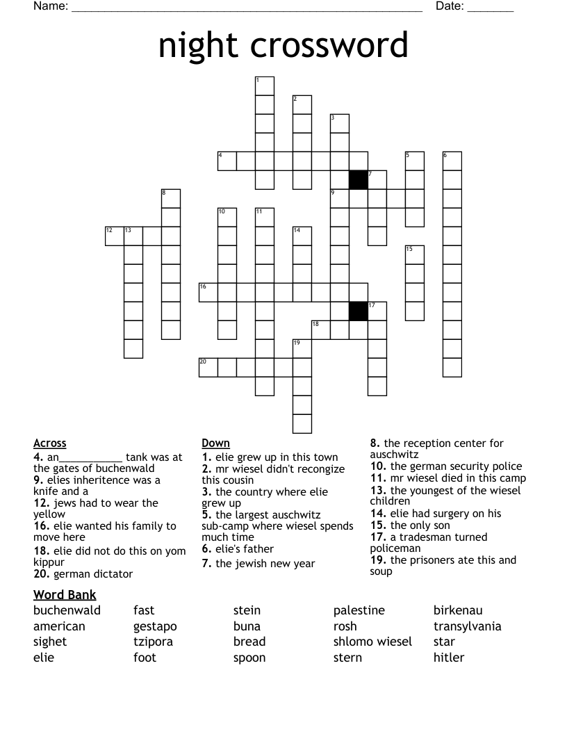 night crossword
