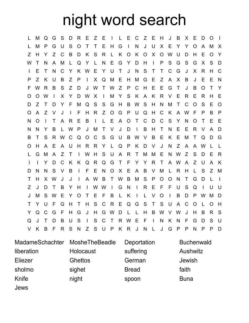 night word search