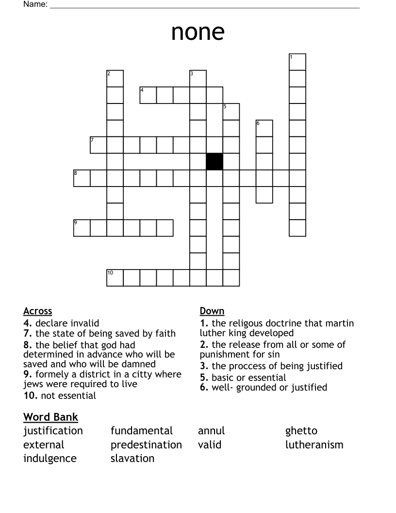 none Crossword