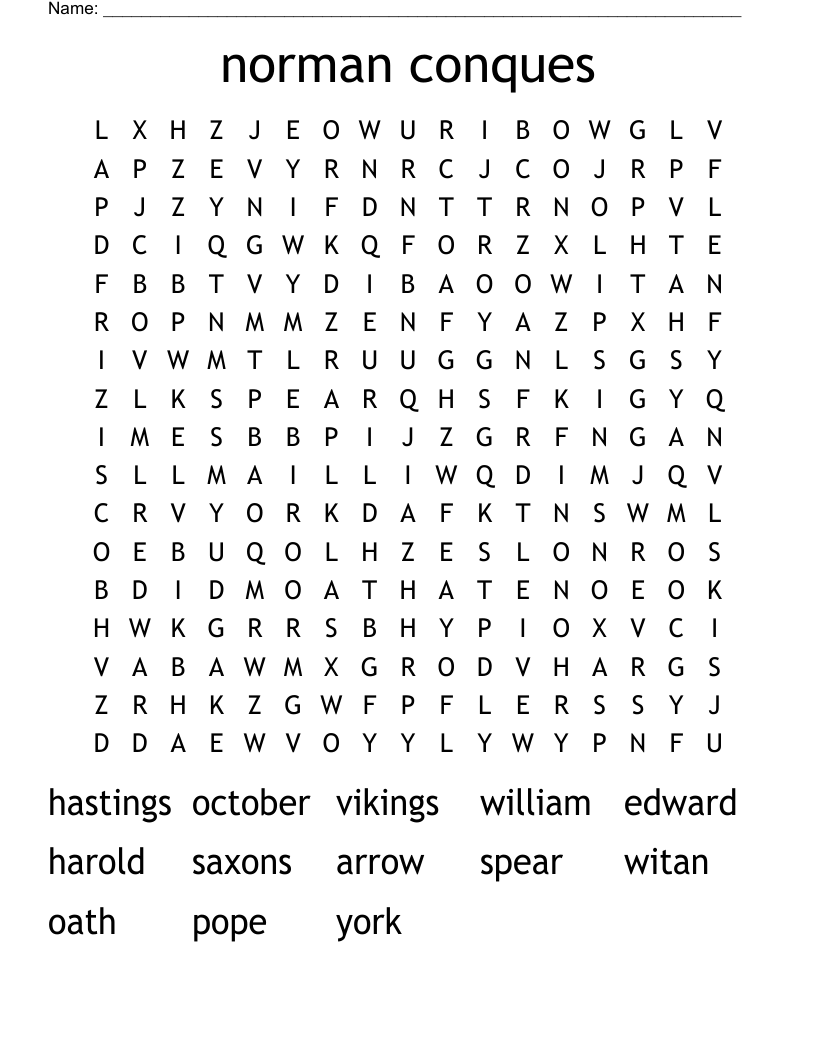 norman conques Word Search