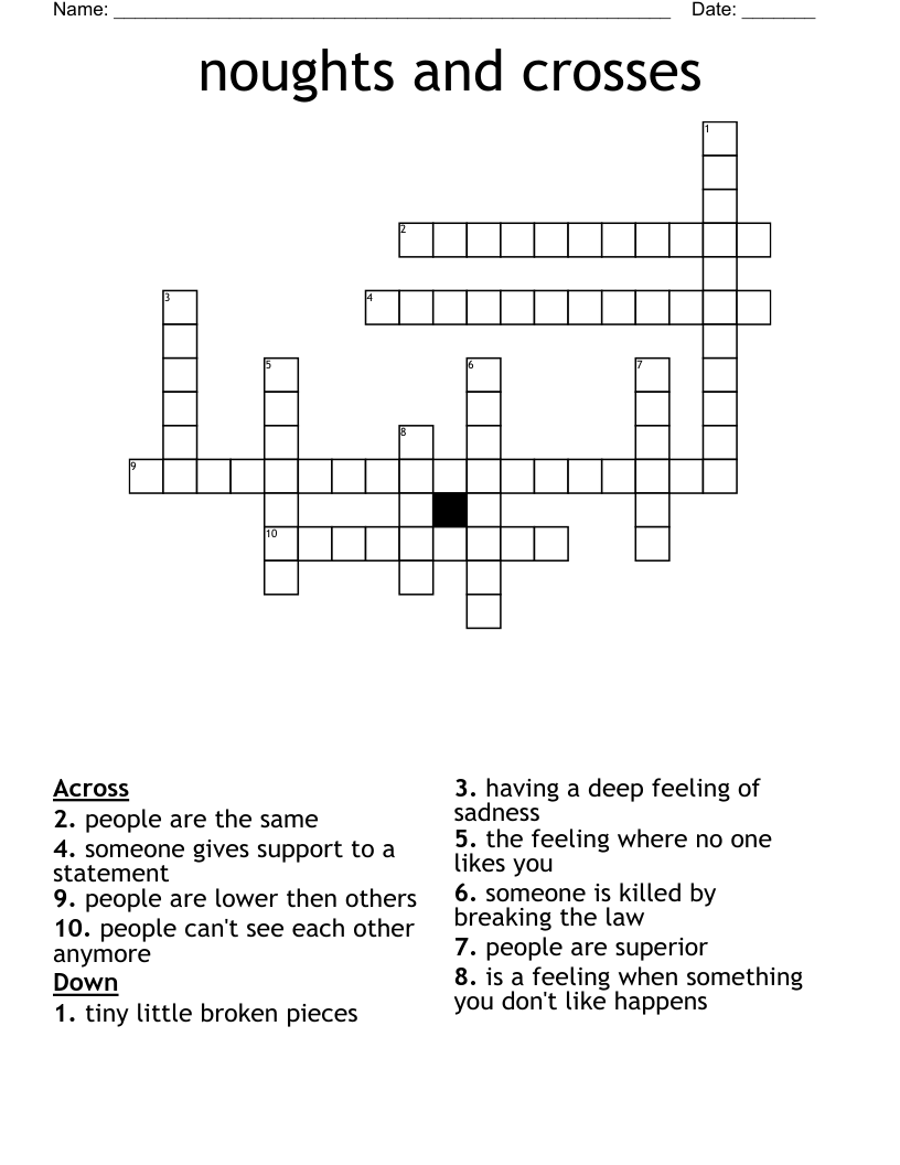 noughts and crosses Crossword