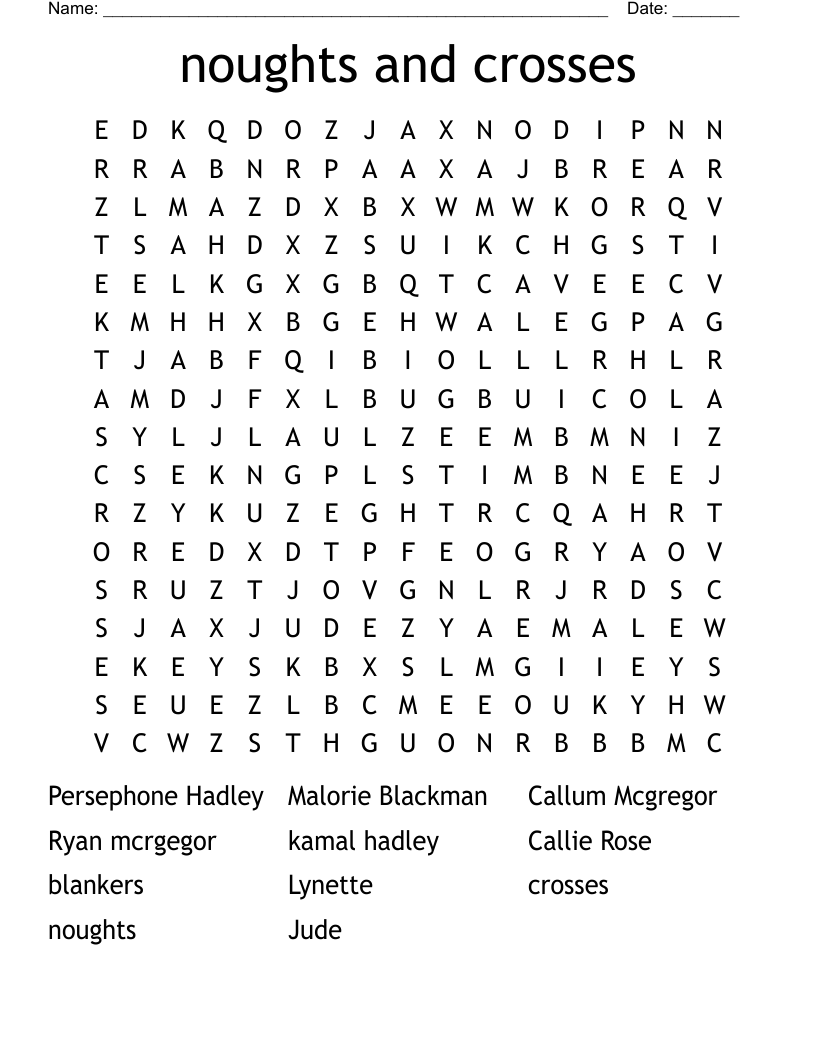 noughts and crosses Word Search