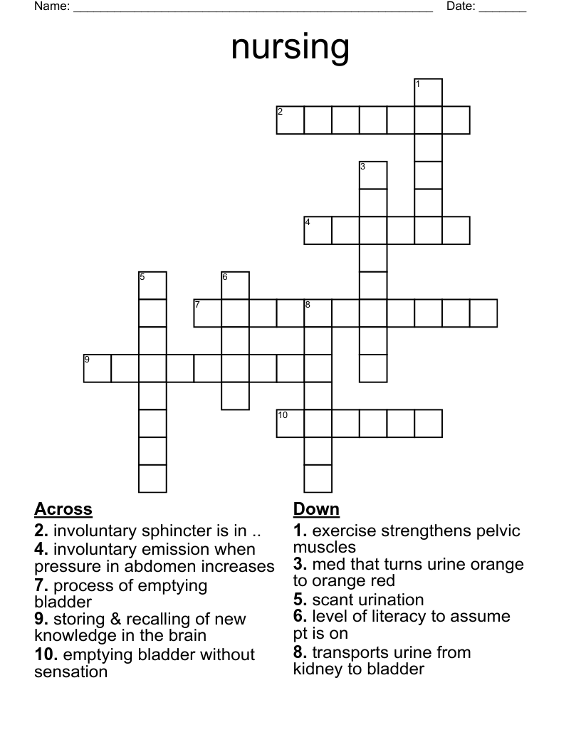 nursing Crossword