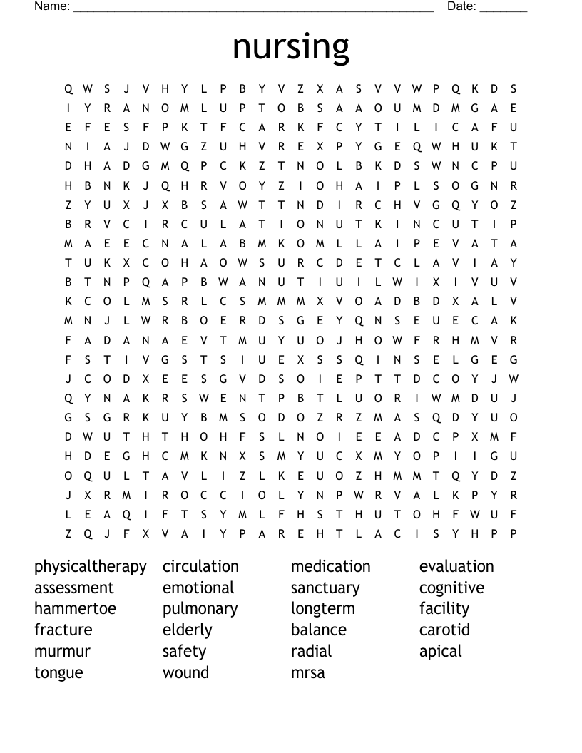 nursing Word Search