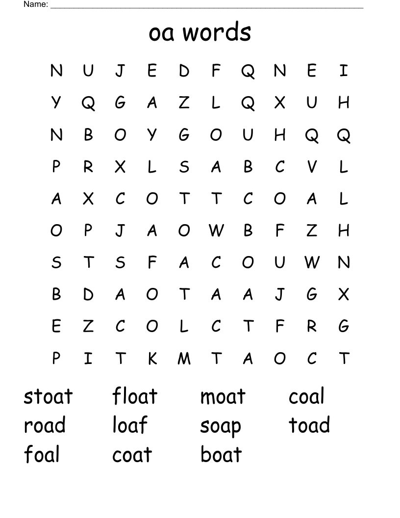 oa words Word Search