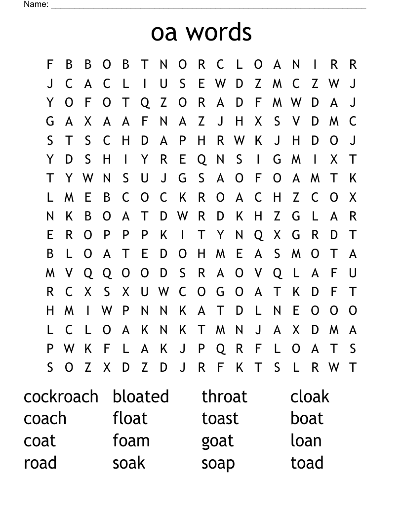 oa words Word Search