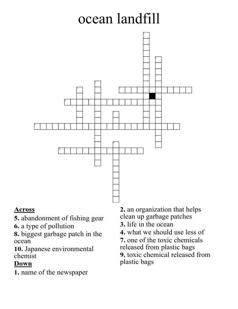 ocean landfill Crossword