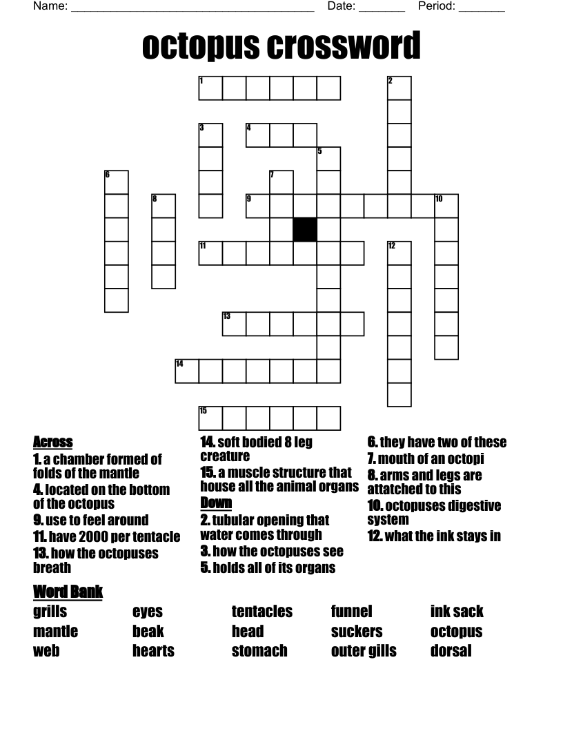 octopus crossword