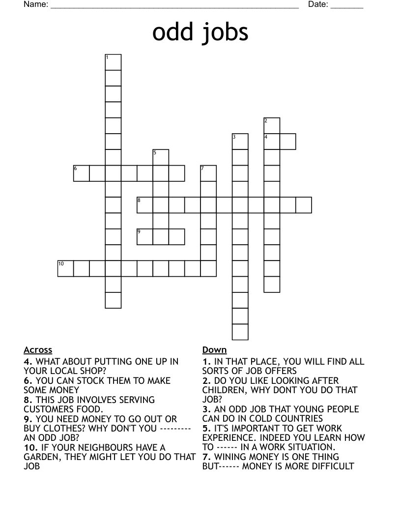 odd jobs Crossword