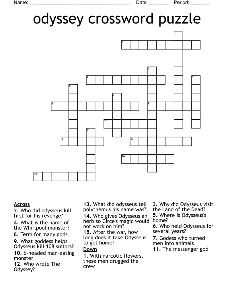 odyssey crossword puzzle