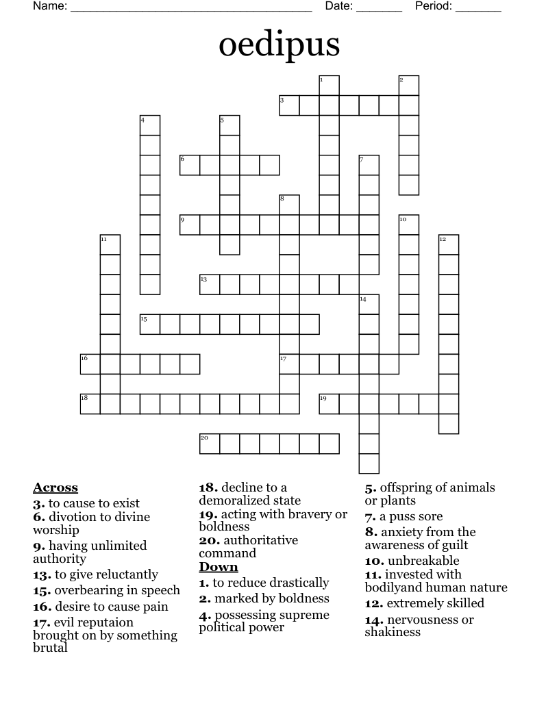 oedipus Crossword