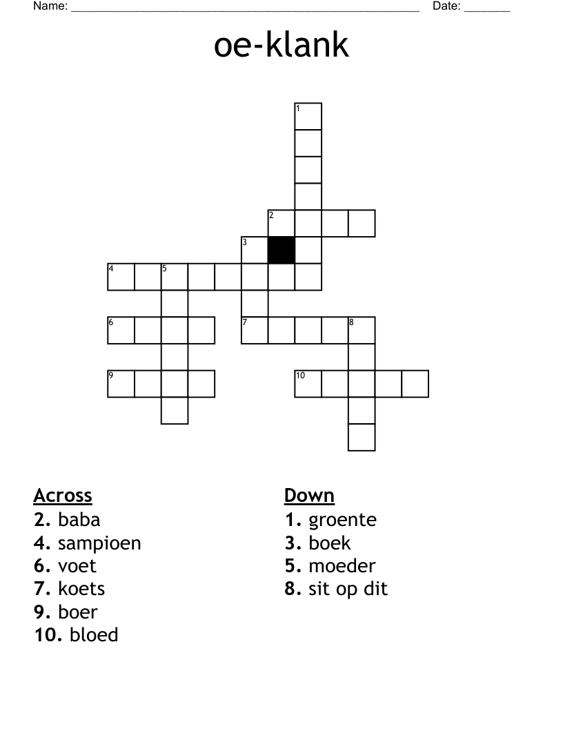 oe-klank Crossword