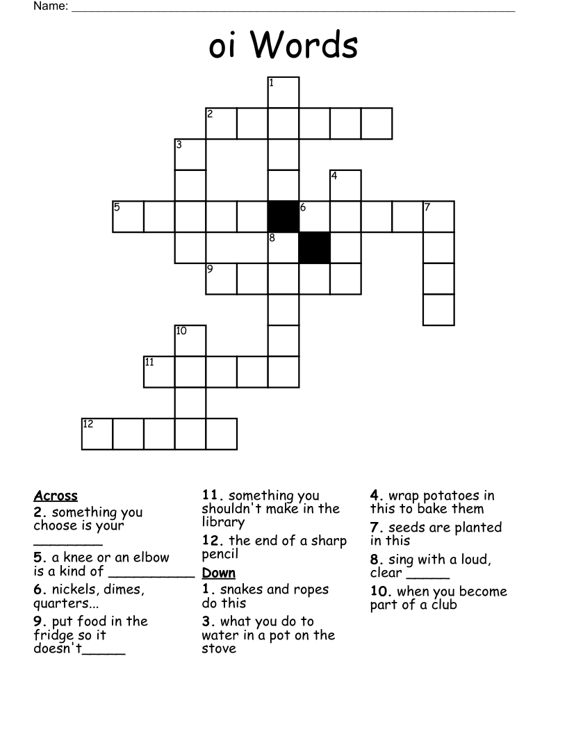 oi  Words Crossword