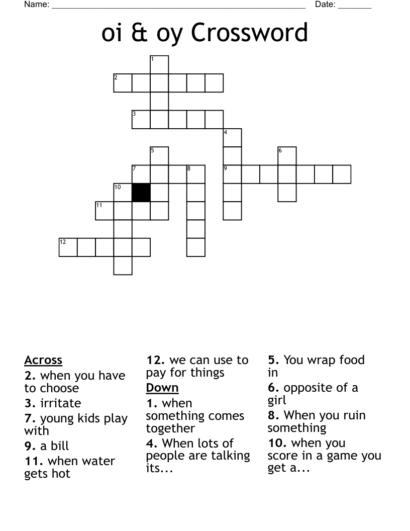 oi & oy Crossword